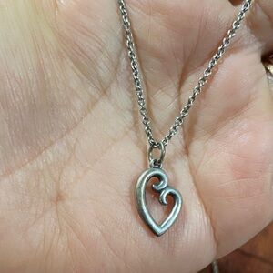 James Avery Silver Swirl Heart Necklace